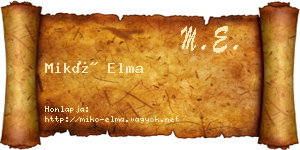 Mikó Elma névjegykártya